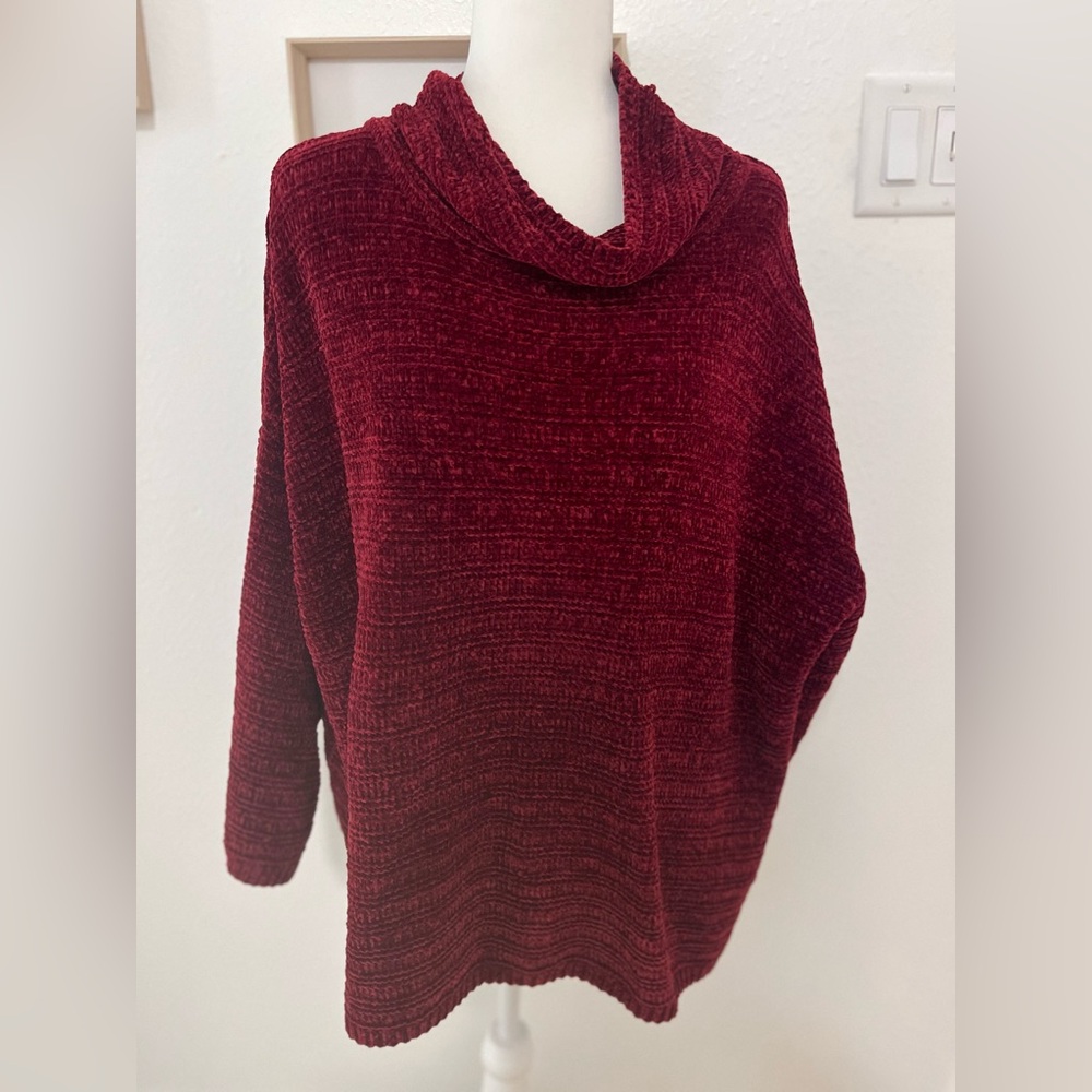 Margeaux & Ellie Soft Burgundy Cowl Neck Sweater SZ 1X